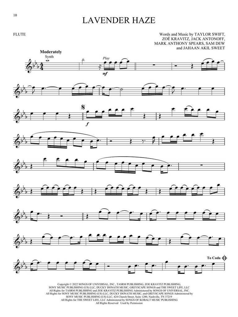 Taylor Swift - Selections from Midnights & - 13 písní pro  přičnou flétnu