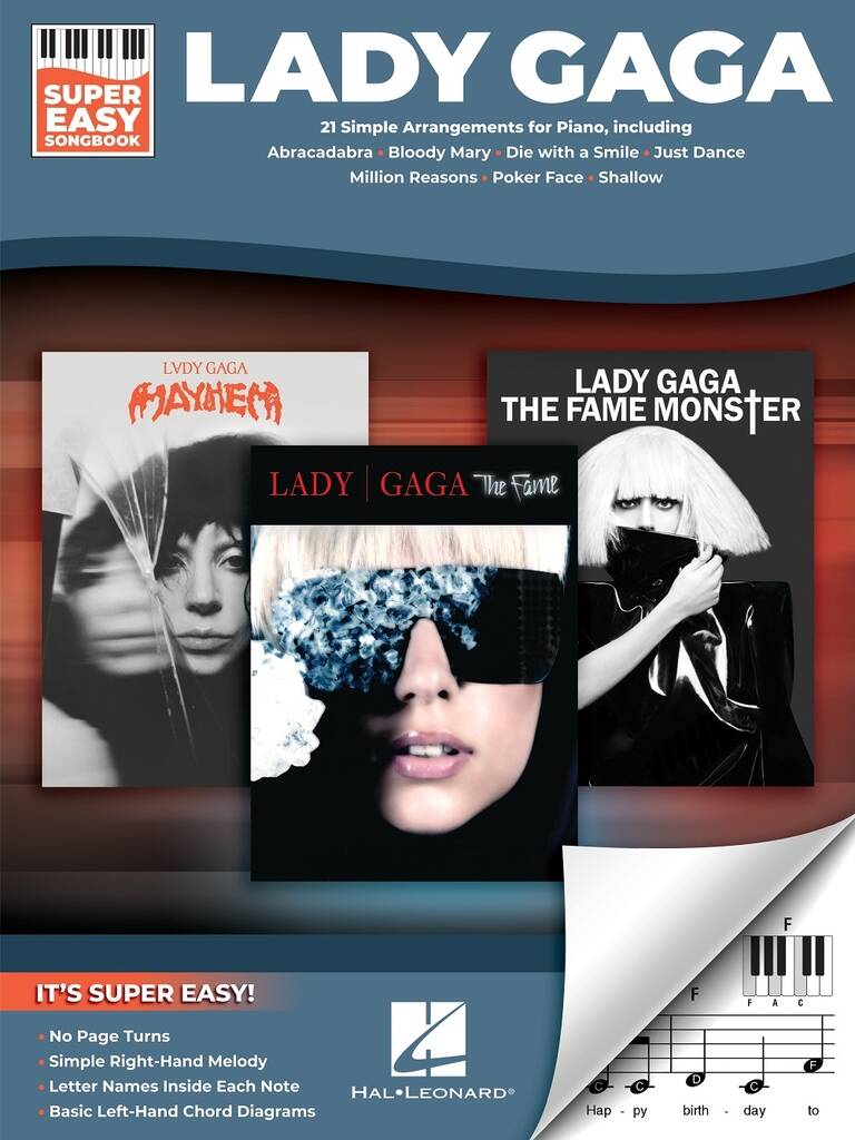 Lady Gaga - Super Easy Songbook - 21 největších písní Mother Monster pro klavír