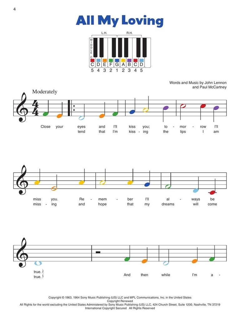 Piano-by-Color - The Beatles - hraní podle samolepek pro nejmenší děti