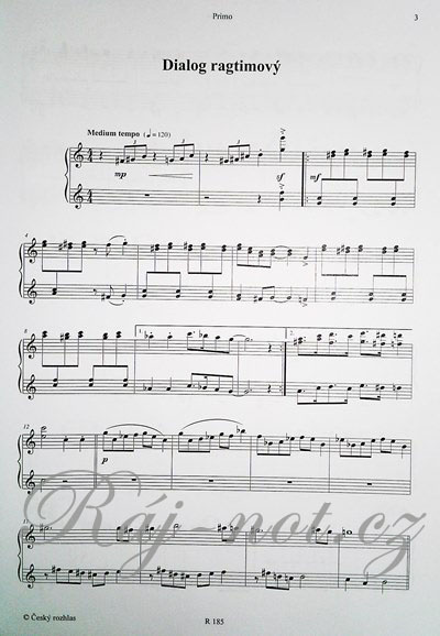 Dialogy pro čtyři ruce noty pro klavír - Milan Dvořák