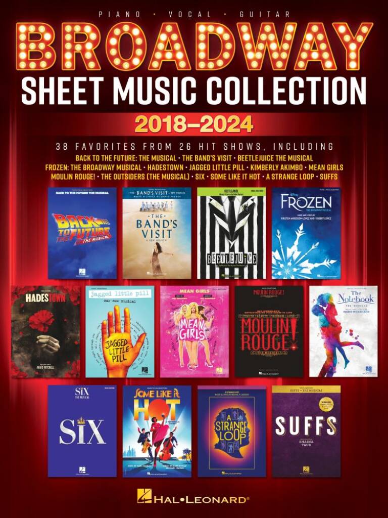 Broadway Sheet Music Collection - 2018-2024 - 38 největších hitů pro zpěv, klavír s akordy pro kytaru