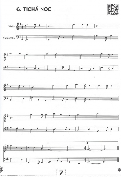 12 vánočních koled pro housle a violoncello + Audio Online
