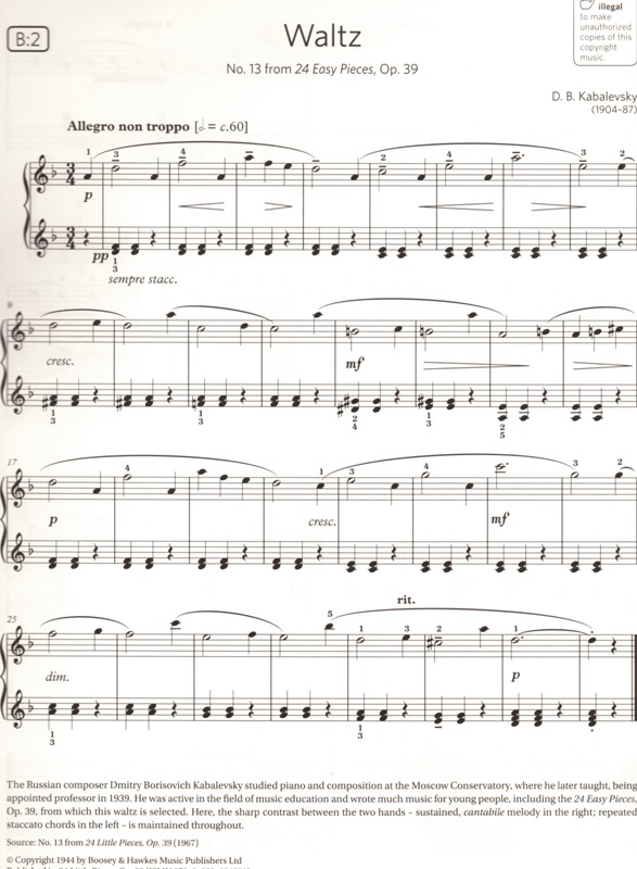 Piano Exam Pieces 2019 and 2020 - Grade 2 a CD