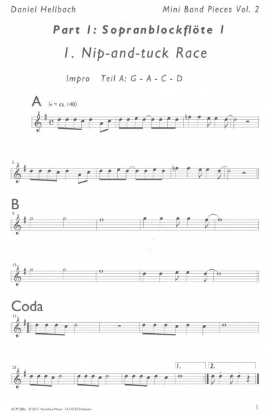 Mini Band Pieces 2 od Daniel Hellbach + CD 4 skladby pro malý hudební soubor