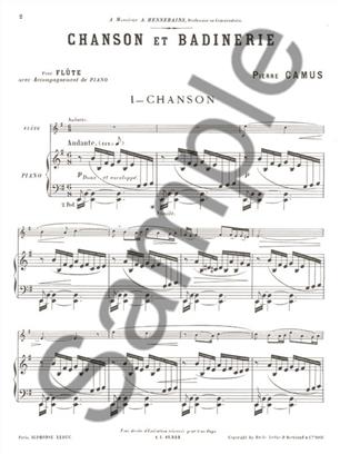 Chanson et badinerie pro příčnou flétnu a klavír