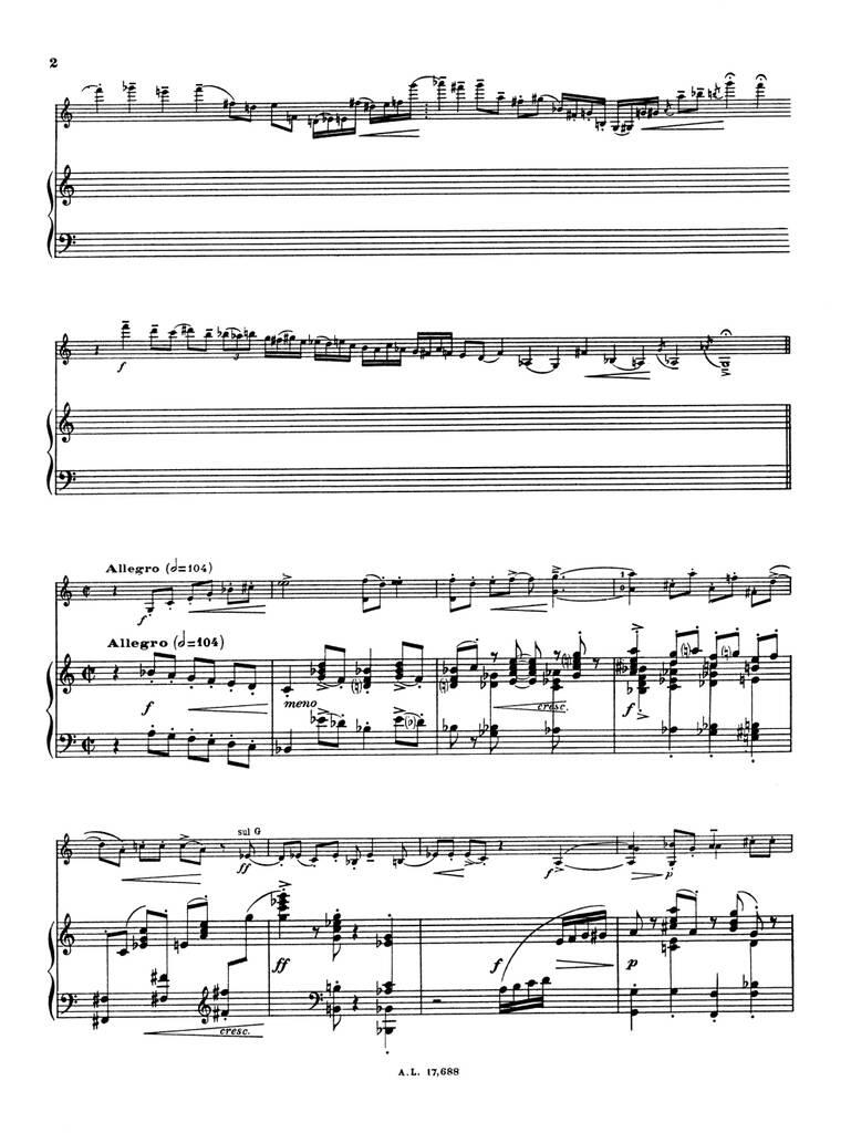 Sonata No.1, H182 pro housle a klavír