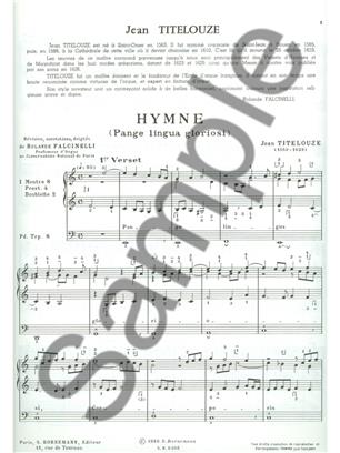 Hymne:Pange Lingua Gloriosi - Clas N072-Orgue