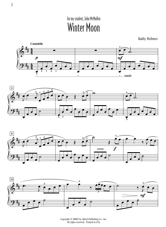 Winter Moon - skladby pro klavír zimní měsíc
