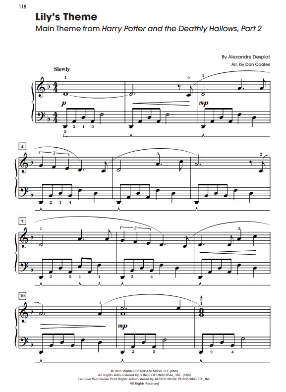 Harry Potter: Music from the Complete Film Series - Easy Piano noty pro začátečníky