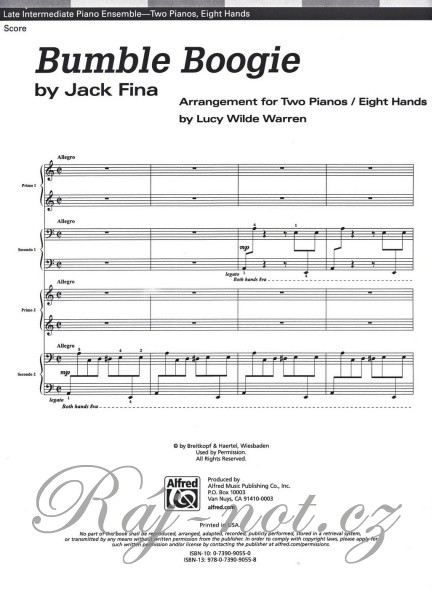 Bumble Boogie od Jack Fina pro 2 klavíry 8 rukou