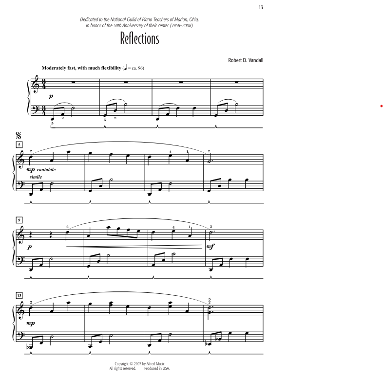 Robert D. Vandall's Favorite Solos, Book 2 - 12 autorských skladeb pro klavír