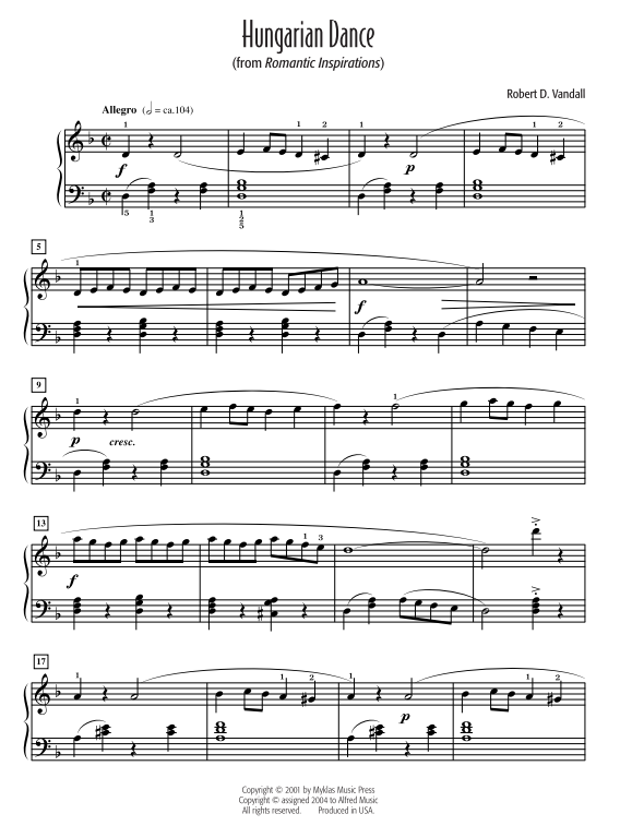 Robert D. Vandall's Favorite Solos, Book 2 - 12 autorských skladeb pro klavír