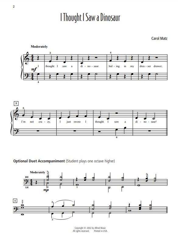 Carol Matz Favorite Solos 1 - 8 skladeb pro klavír