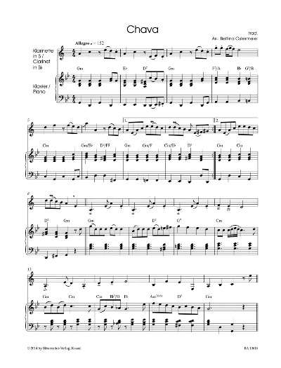 Klezmer für Klarinette und Klavier pro klarinet a klavír