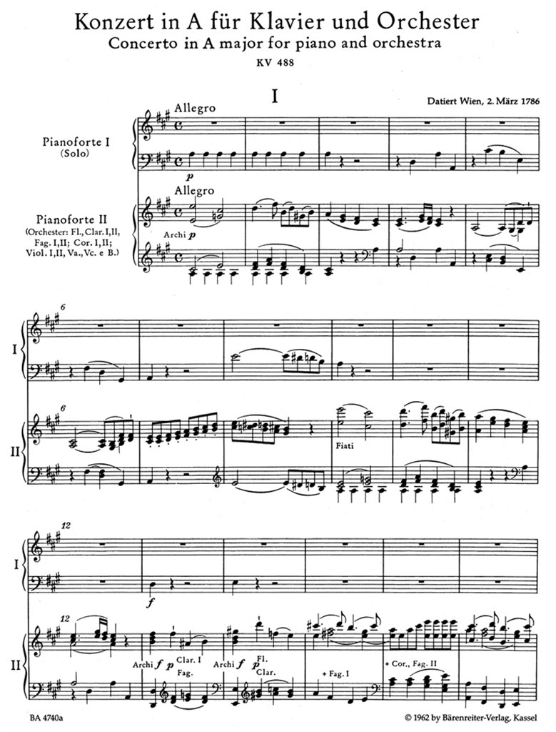 Concerto for Piano No.23 in A