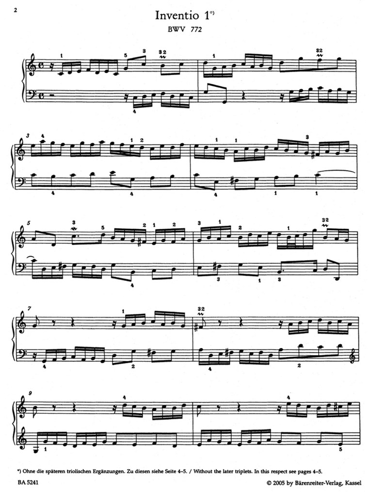 Inventions & Sinfonias - BWV772-801 noty pro klavír