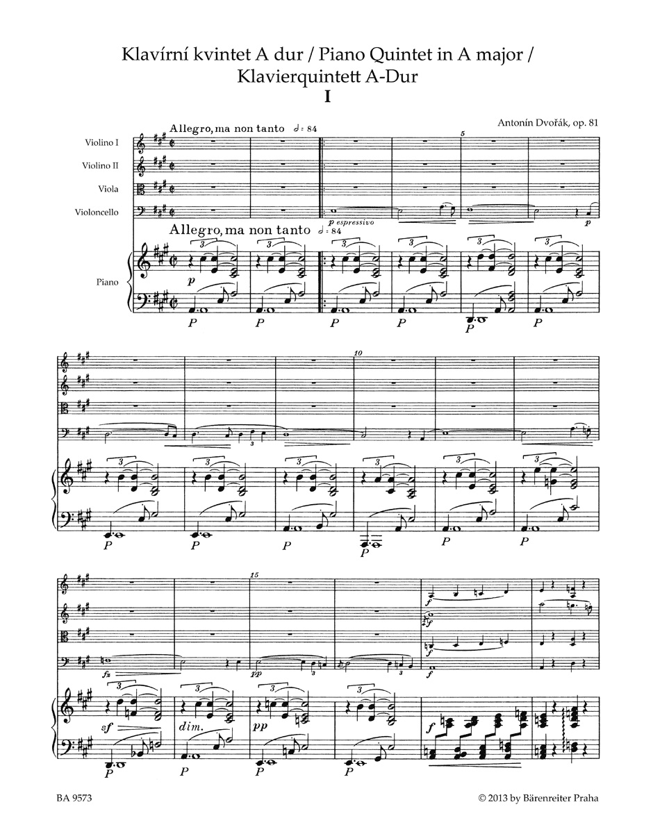 Piano Quintet A major op. 81
