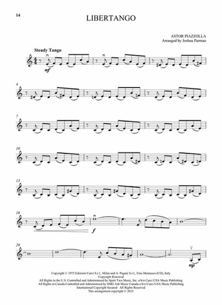 25 Piazzolla Tangos - pro housle a klavír