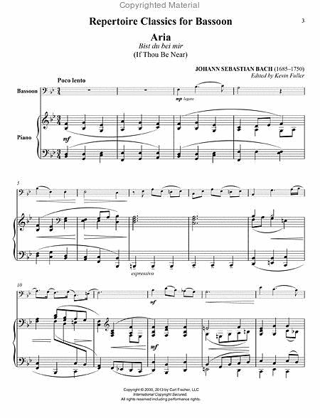 Repertoire Classics for Bassoon - noty pro fagot a klavír