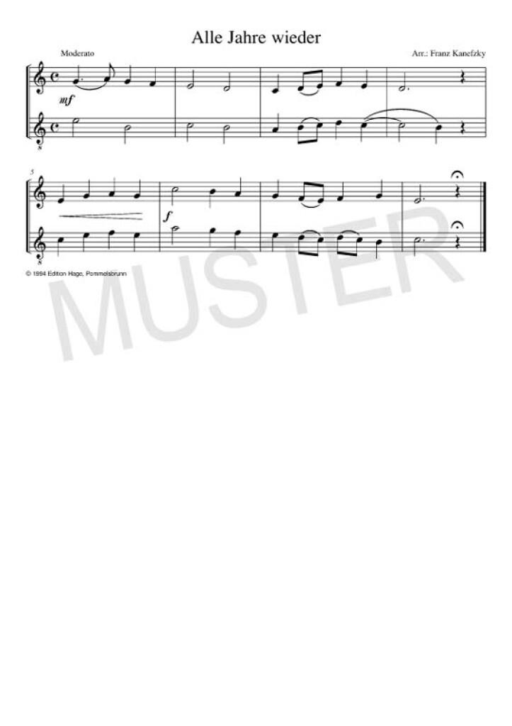 Christmas Time Duets für 2 Blockflöten - 37 známých vánočních písní pro sopránovou a altovou zobcovou flétnu