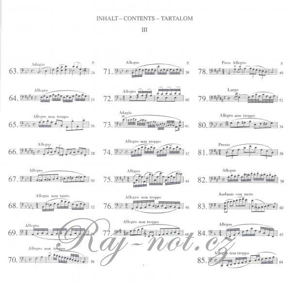 113 Etüden - Volume 3 113 Studies for Violoncello, book 3 (studies 63-85)