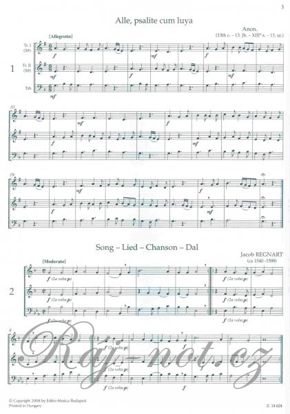 Trios for Brass for music school (2x trumpet, 1x trombone)