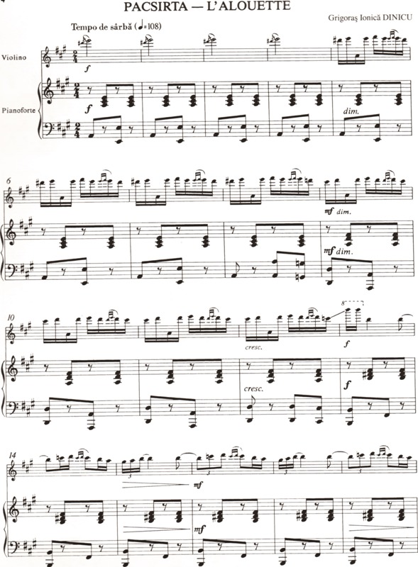 Hora staccato pro housle a klavír