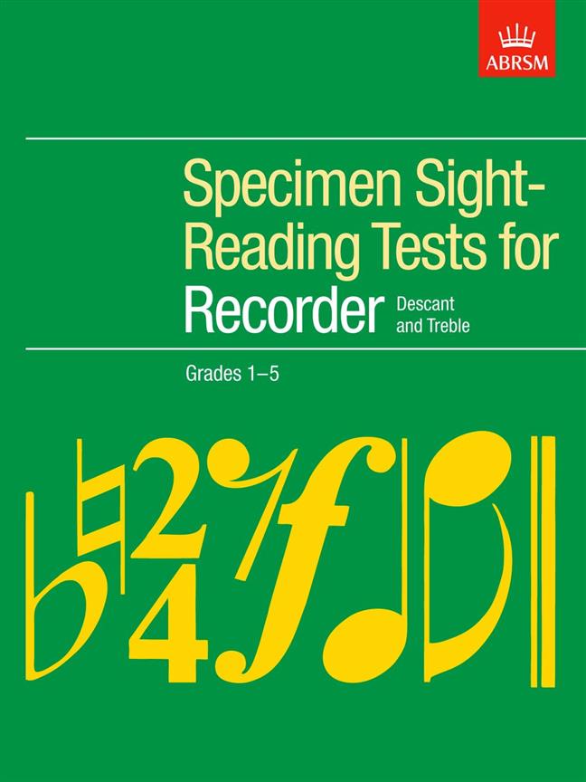 Specimen Sight-Reading Tests for Recorder - Grades 1-5 - na zobcovou flétnu