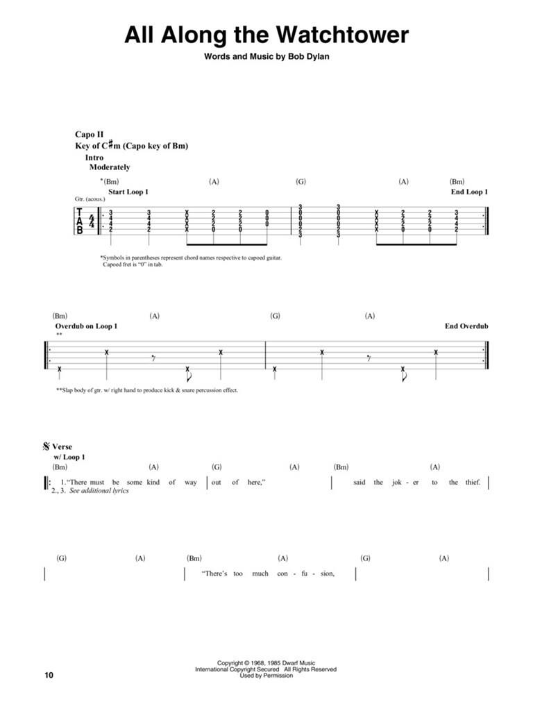 Looper Pedal Songbook - 50 Hits Arranged for Guitar with Riffs, Chords, Lyrics & More - noty na kytaru a zpěv
