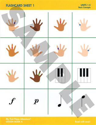 My First Piano Adventure - Flashcard Sheets - For the Young Beginner