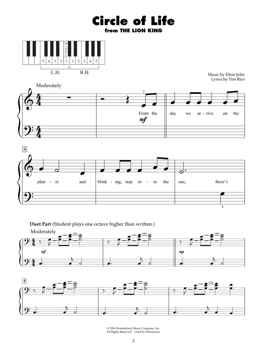 Disney Songs - 2nd Edition - Five-Finger Piano