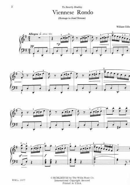 Viennese Rondo - Solo (Piano 1) - Vynikající skladba v klasickém stylu pro klavír