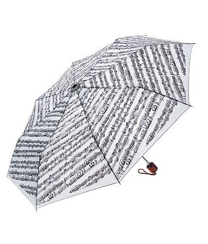 Mini cestovní deštník: noty (bílý)