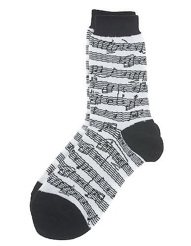 Dámské ponožky: Noty (černobílé)