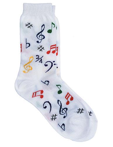 Dámské ponožky: Multi Notes (bílé)