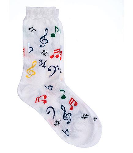 Dětské ponožky - Multi Notes - Bílé