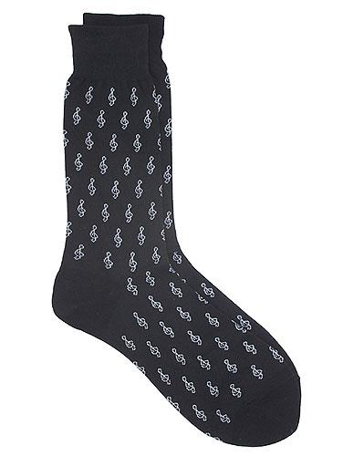 Pánské ponožky: Mini Treble Clefs (černo/bílé)