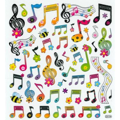 Stickers - Floral Notes and Clefs