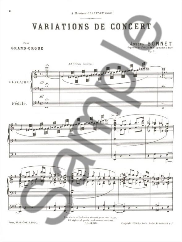 Variations De Concert - noty na varhany