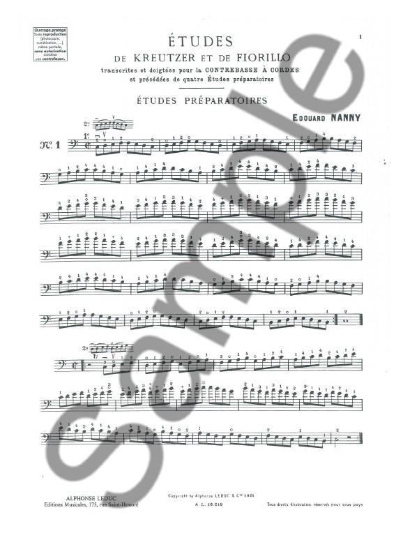 Edouard Nanny: Etudes de Kreutzer et de Fiorillo - noty pro kontrabas