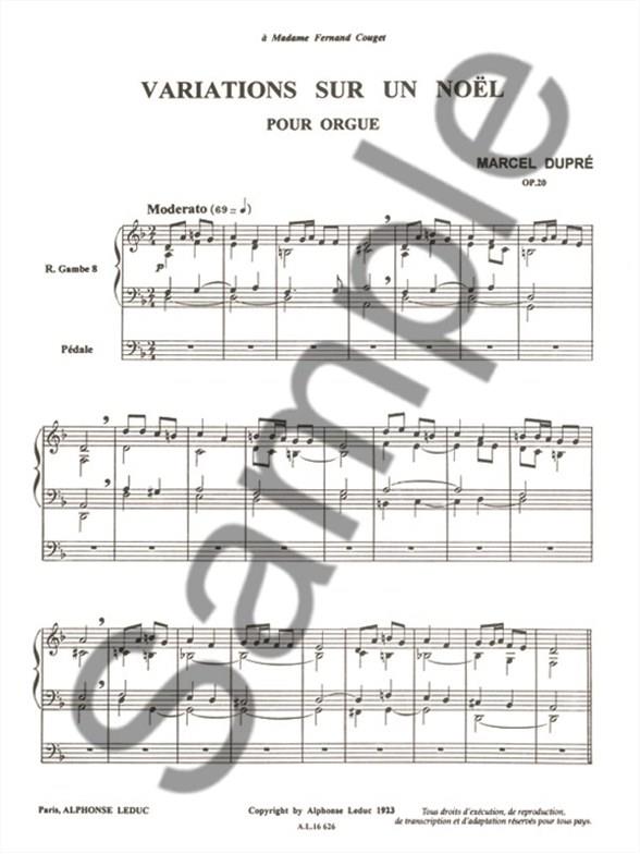 Variations Sur Noel Op.20 noty pro varhany