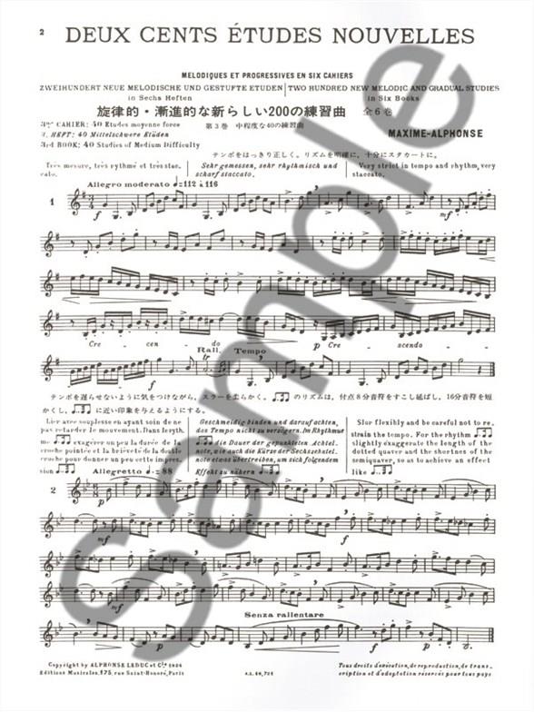200 Études Nouvelles Mélodiques et Progressives - Volume 3 : 40 études moyenne force - etudy pro lesní roh
