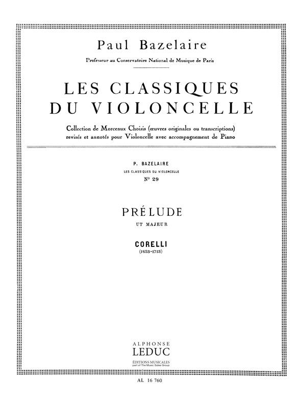 Arcangelo Corelli: Prelude in C major - Classiques No.29 - noty pro violoncello a klavír