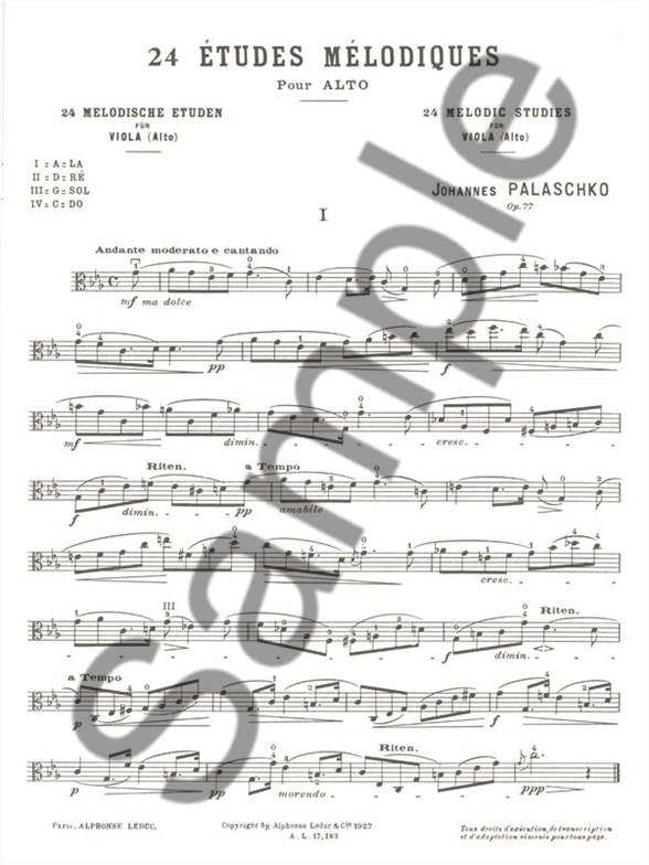 24 Etudes Melodique Opus 77 - etudy pro violu