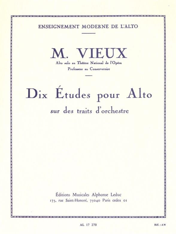 Marcel Vieux: 10 Studies For Viola - etudy pro violu