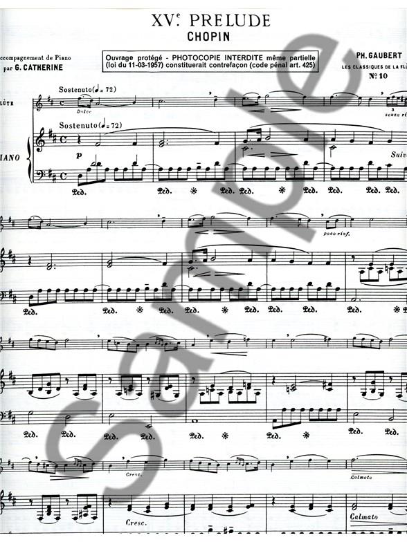 Prelude No.15, Op.28 in D flat major - Classiques No.10 - pro příčnou flétnu a klavír
