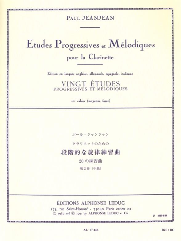 20 Etudes Progressives & Melodiques 2 - etudy pro klarinet
