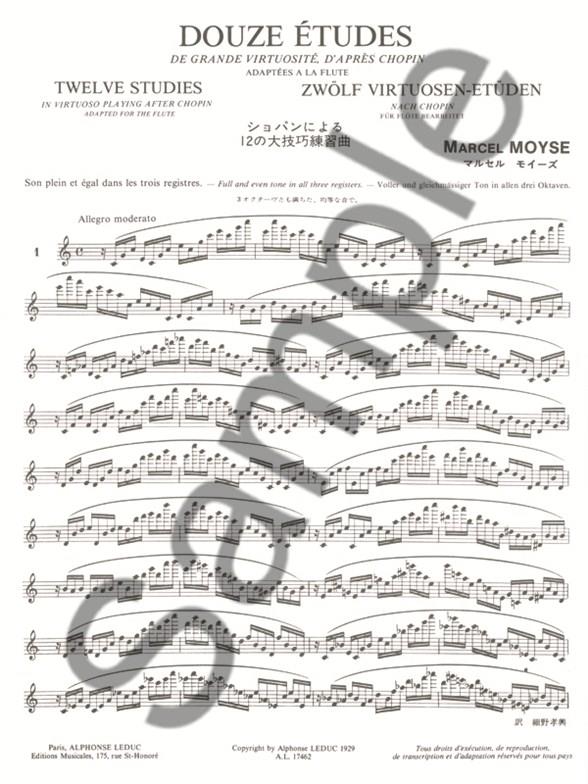 12 studies of great virtuosity after Chopin etudy pro příčnou flétnu