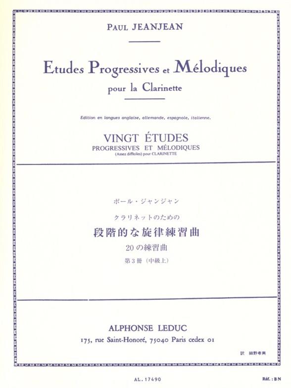 20 Etudes Progressives & Melodiques 3 - etudy pro klarinet