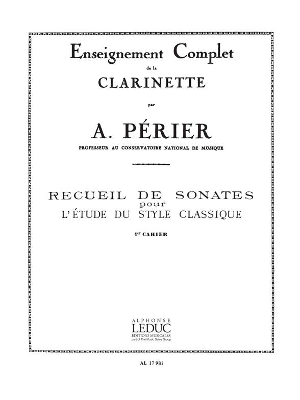 Recueil de Sonates Vol.1 - noty pro klarinet